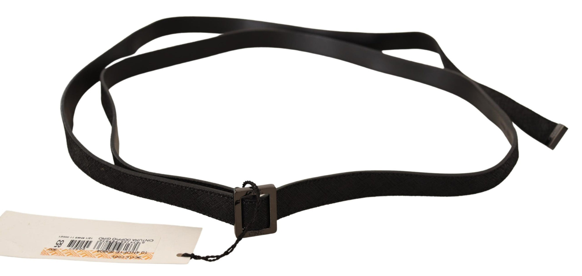 Costume National Black Leather Metal Buckle Waist Belt - Maison Luxe