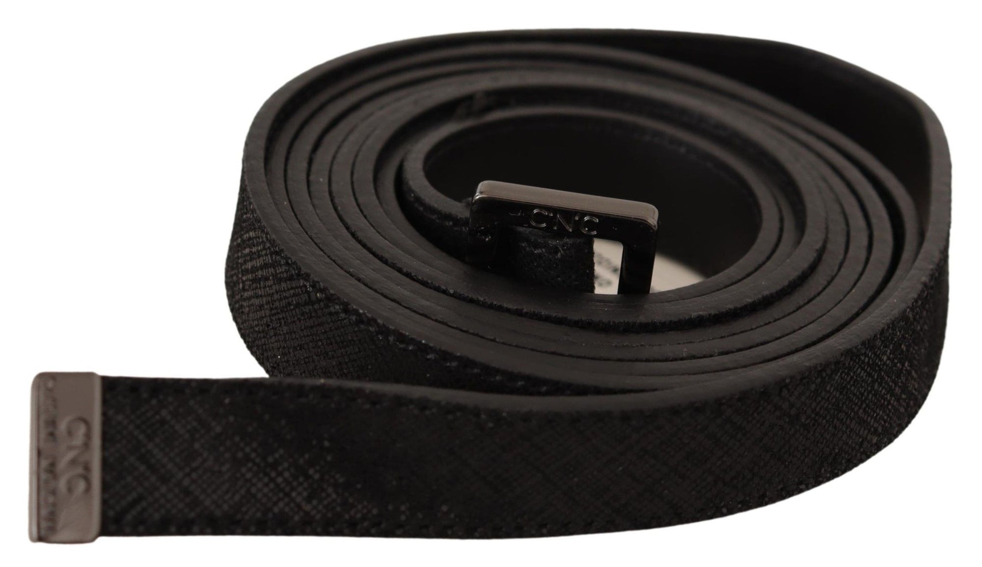 Costume National Black Leather Metal Buckle Waist Belt - Maison Luxe