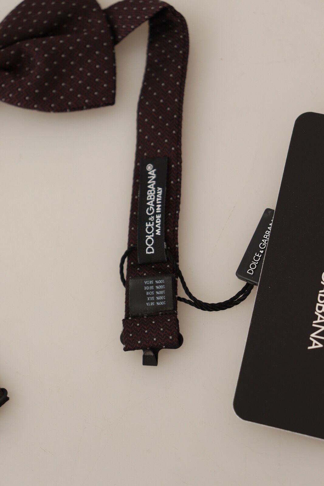 Dolce & Gabbana Brown Dotted Silk Adjustable Neck Papillon Bow Tie - Maison Luxe