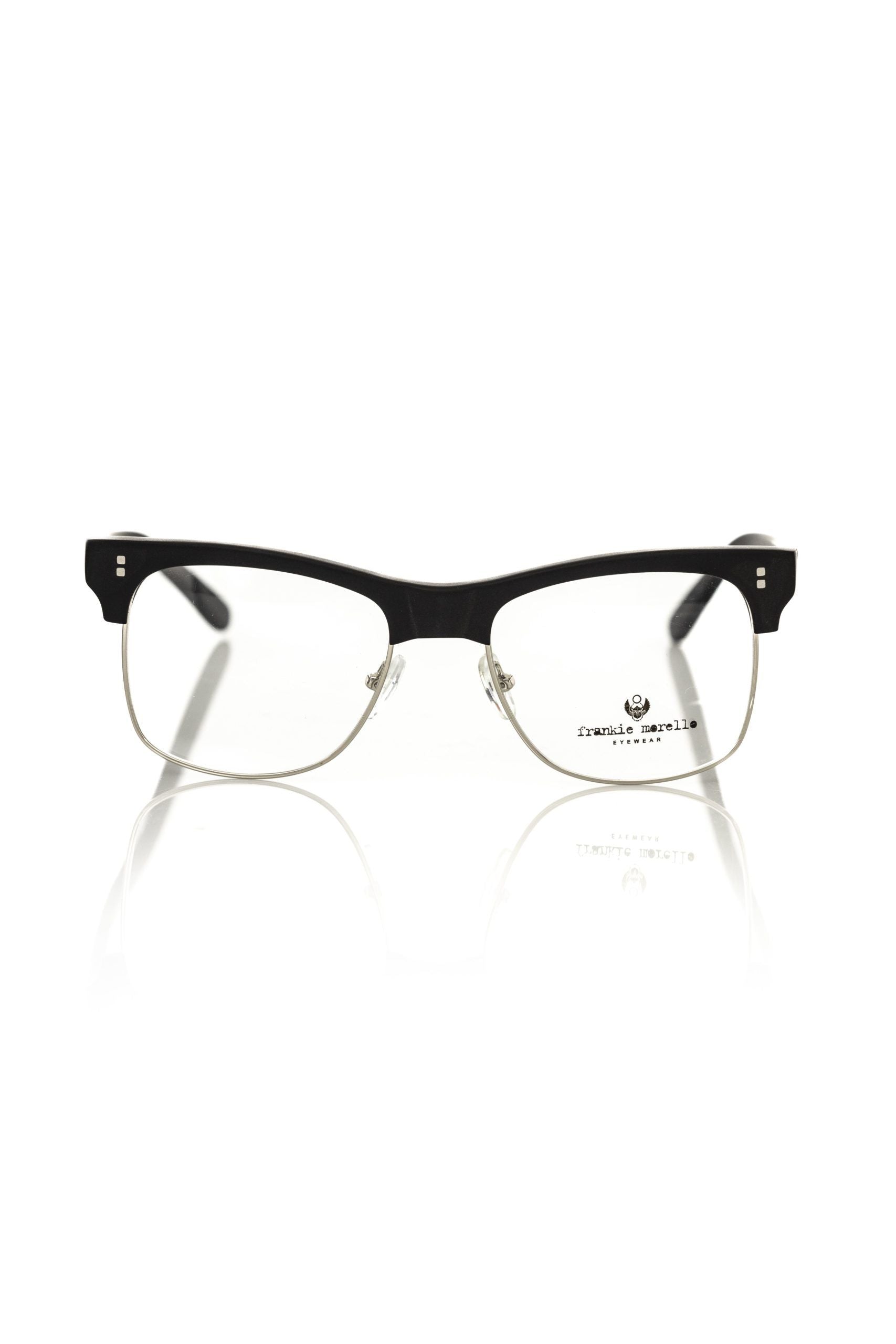 Frankie Morello Black Metallic Men's Eyeglass Frame
