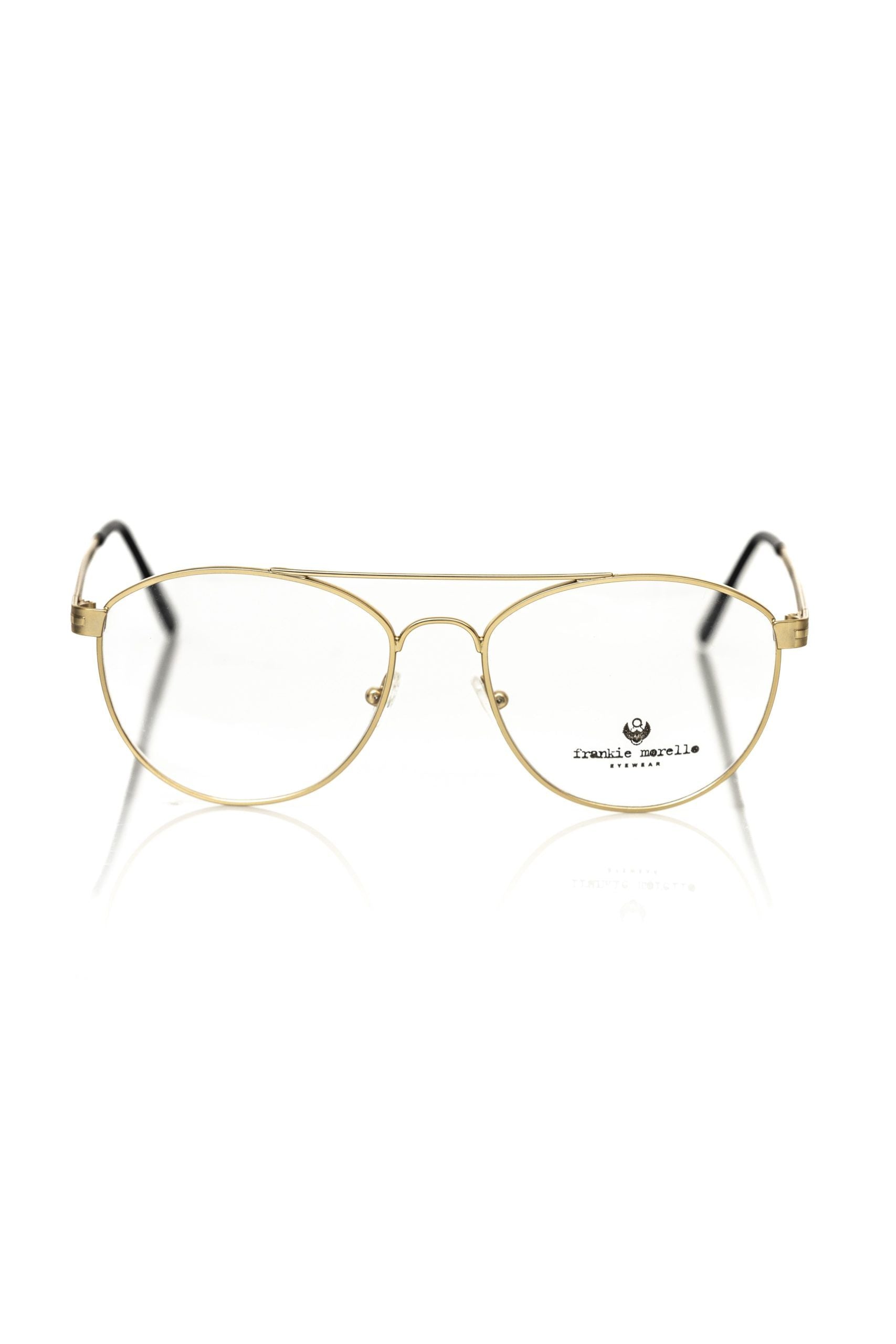 Frankie Morello Gold Metallic Fiber Men's Frame Aviator Eyeglasses