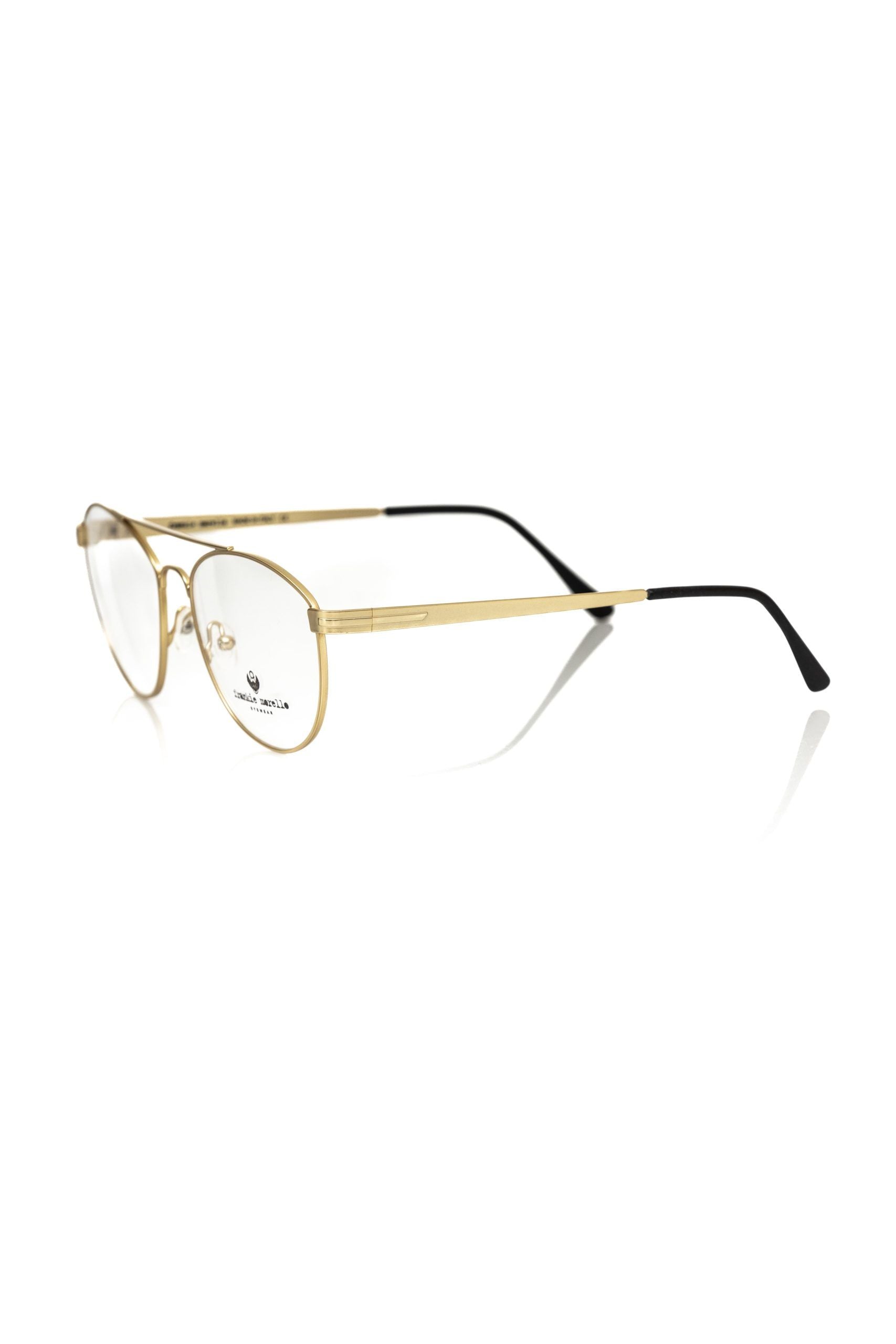 Frankie Morello Gold Metallic Fiber Men's Frame Aviator Eyeglasses