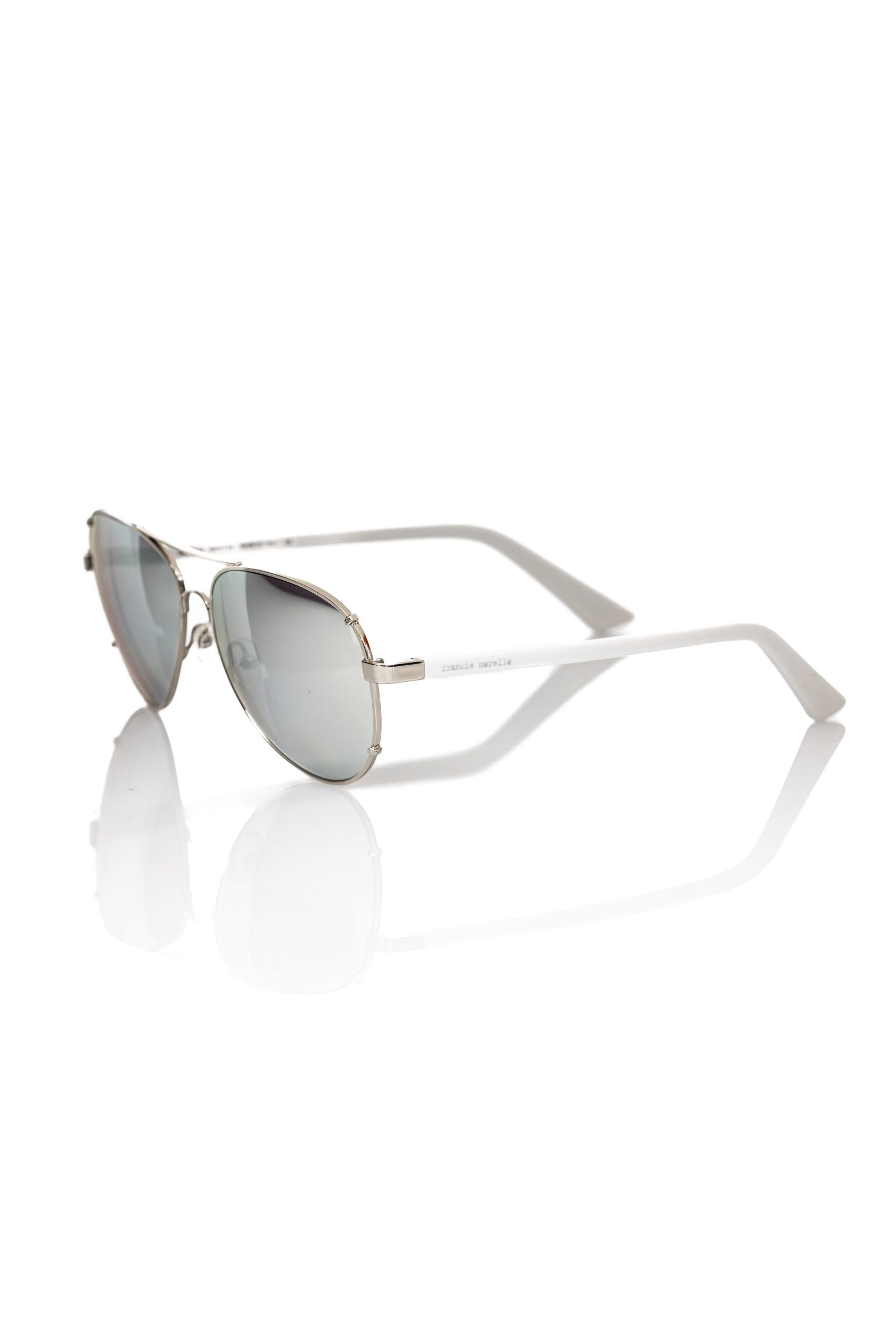 Frankie Morello Silver Metallic Fibre Men Sunglass