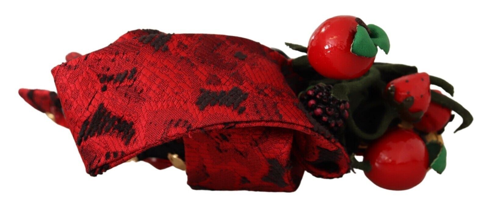 Dolce & Gabbana Red Tiara Berry Fruit Crystal Bow Hair Diadem Headband - Maison Luxe