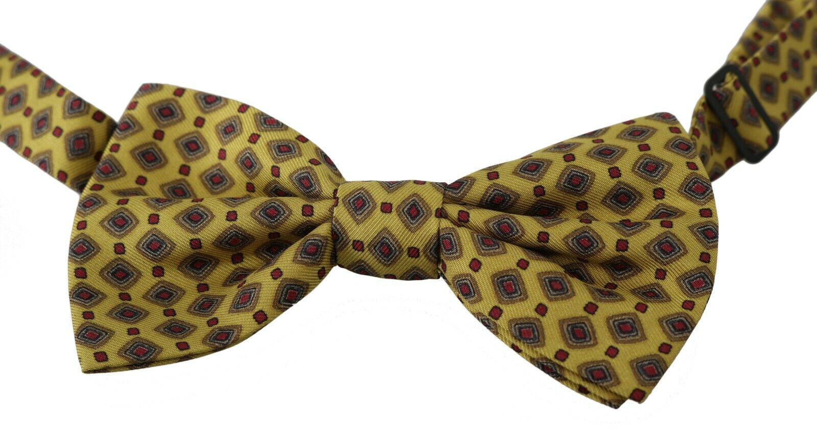 Dolce & Gabbana Yellow Pattern Silk Adjustable Neck Tie - Maison Luxe