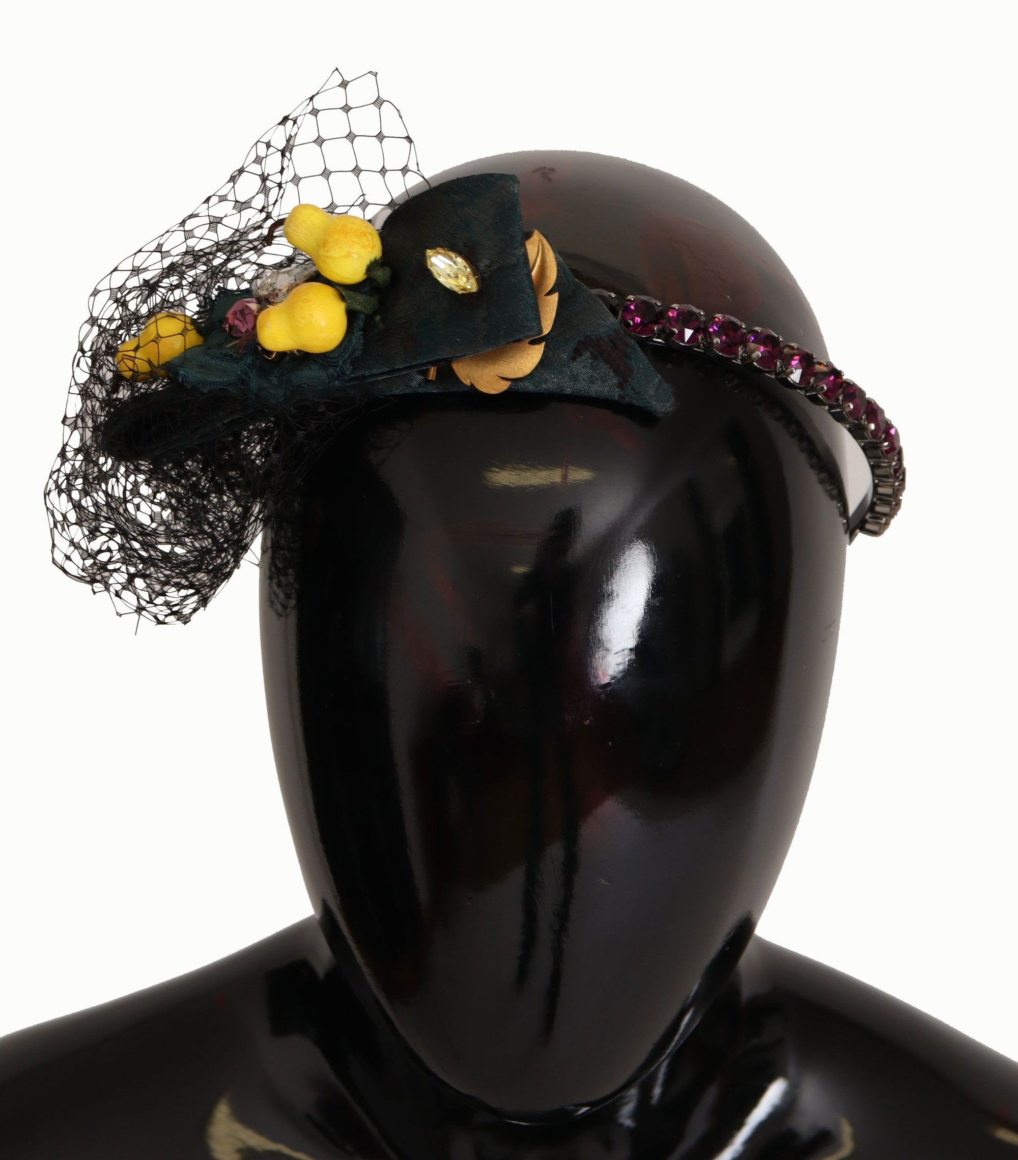 Dolce & Gabbana Purple Crystal Diadem Headband Lemons Sicily Tiara - Maison Luxe