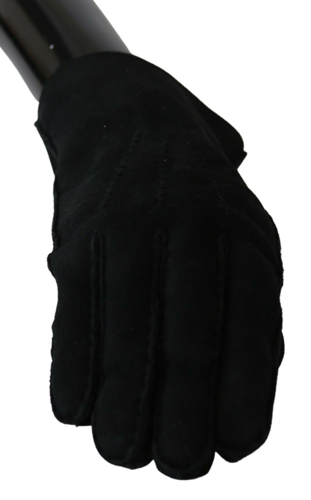 Dolce & Gabbana Black Leather Motorcycle Biker Mitten Gloves - Maison Luxe