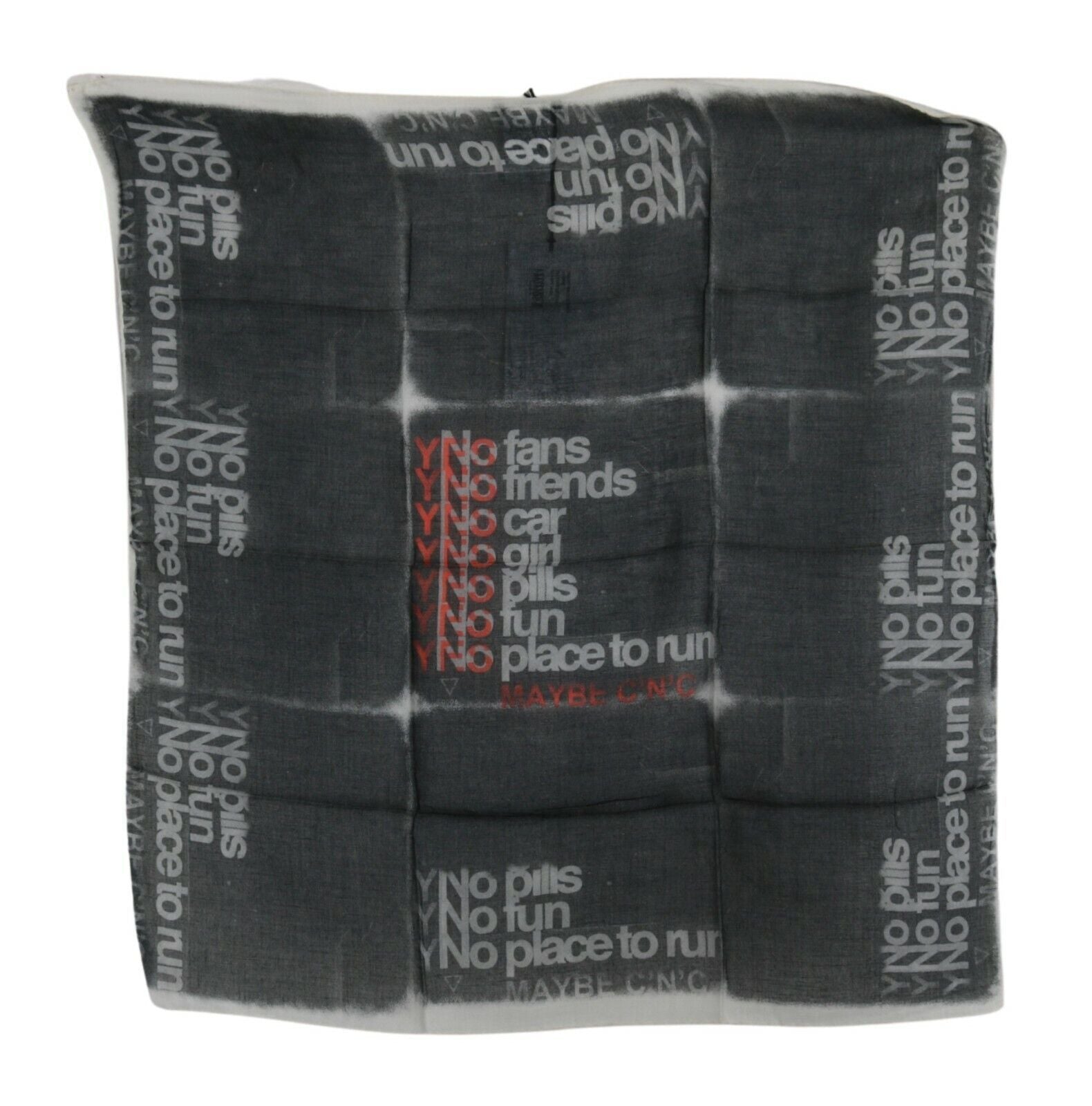 Costume National Dark Gray Wool Foulard Branded Scarf - Maison Luxe
