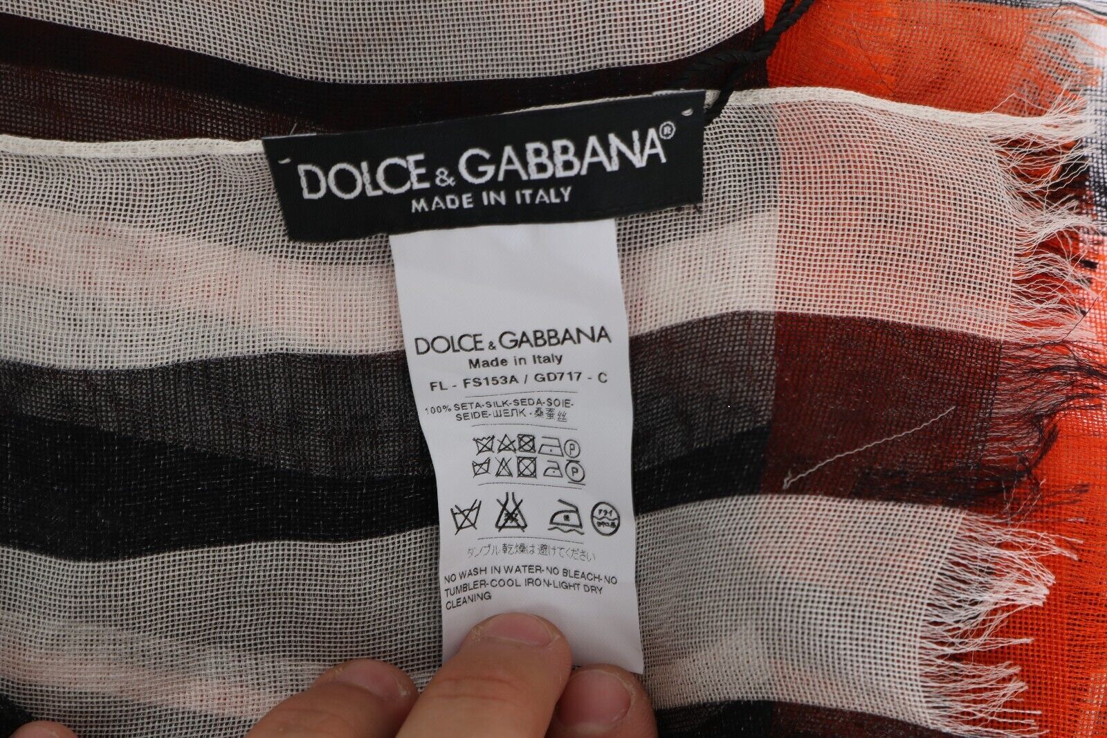 Dolce & Gabbana Multicolor Striped Silk Shawl Fringes Scarf - Maison Luxe