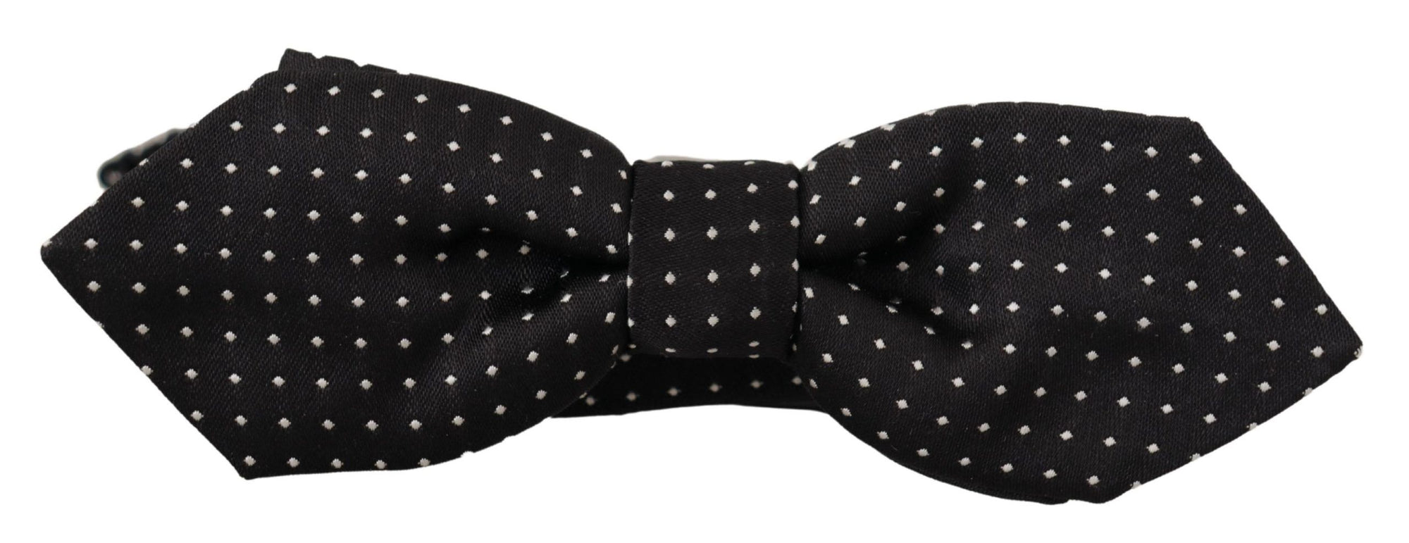Dolce & Gabbana Black White Polka Dot Adjustable Neck Papillon Bow Tie - Maison Luxe