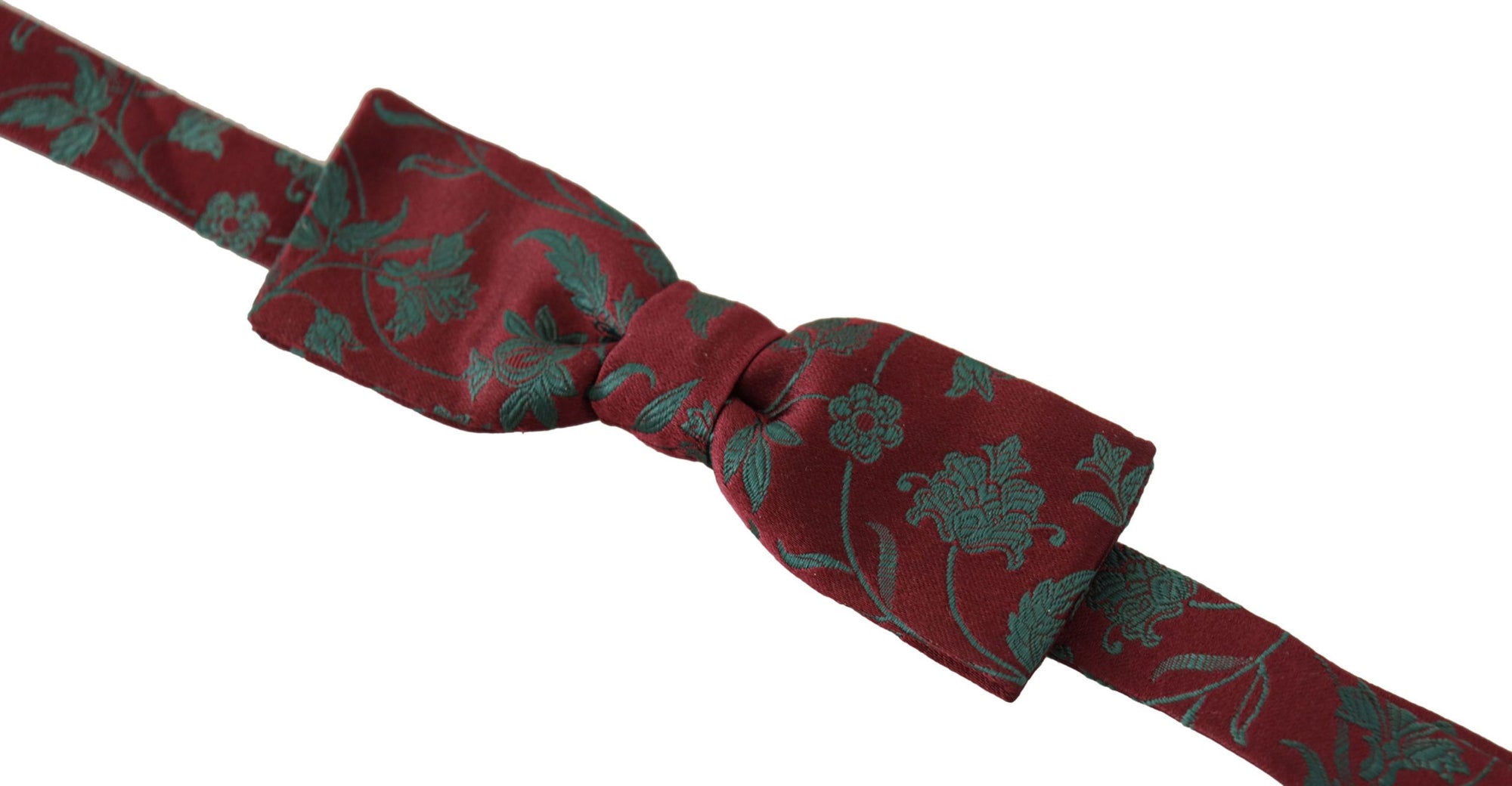 Dolce & Gabbana Maroon Pattern Adjustable Neck Papillon Bow Tie - Maison Luxe