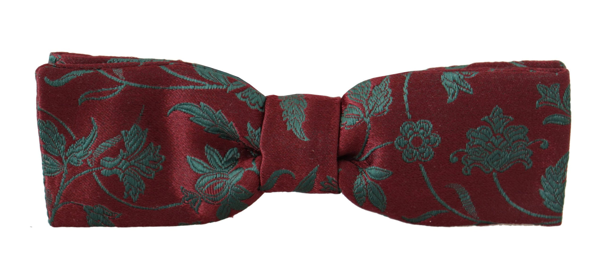Dolce & Gabbana Maroon Pattern Adjustable Neck Papillon Bow Tie - Maison Luxe
