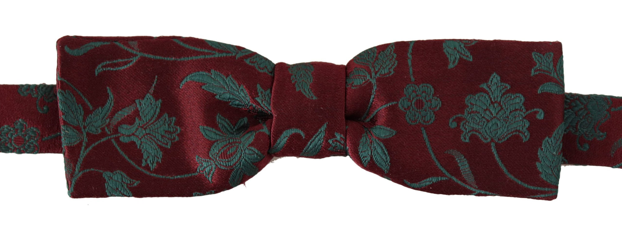 Dolce & Gabbana Maroon Pattern Adjustable Neck Papillon Bow Tie - Maison Luxe