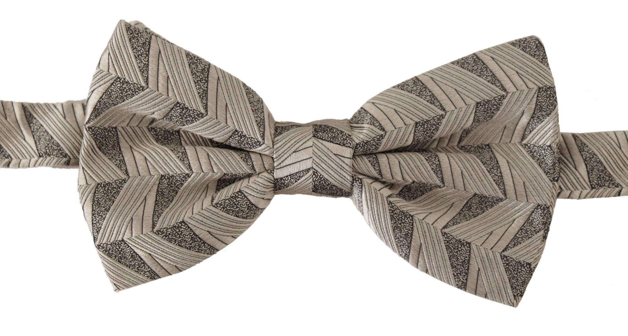 Dolce & Gabbana Gray 100% Silk Adjustable Neck Papillon Bow Tie - Maison Luxe