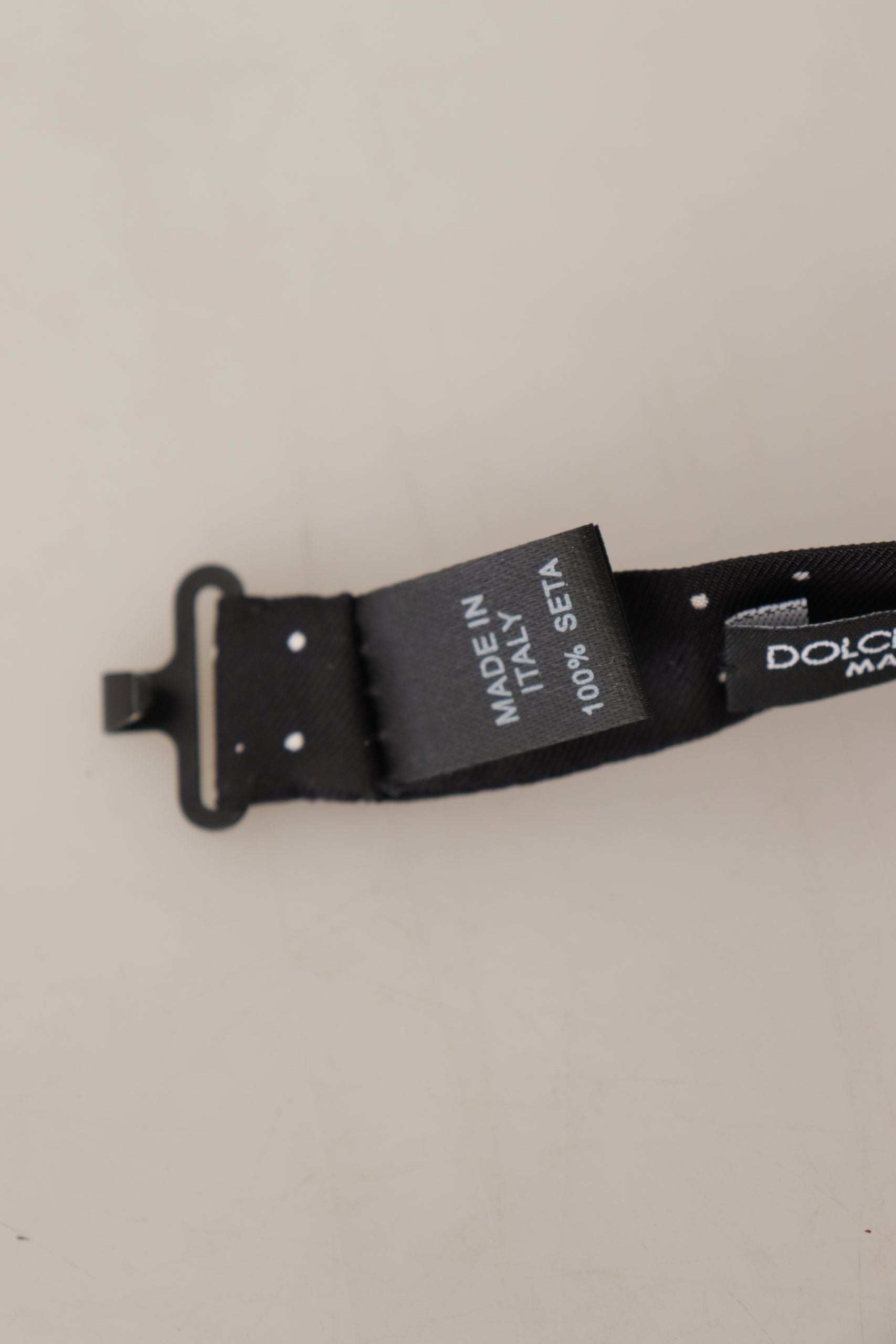 Dolce & Gabbana Black White Polka Dot 100% Silk Neck Papillon Tie - Maison Luxe