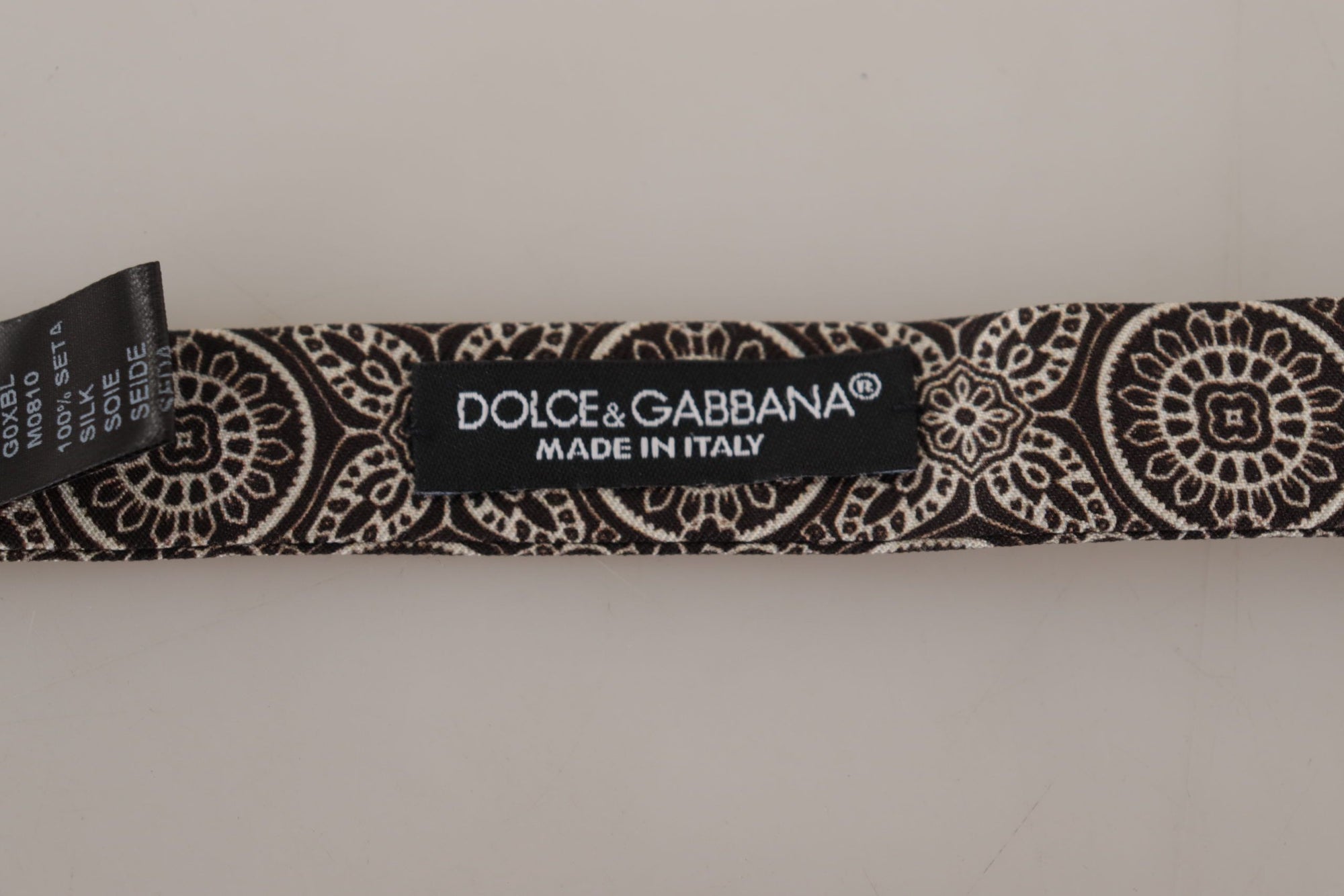 Dolce & Gabbana Black white 100% Silk Adjustable Neck Papillon Tie - Maison Luxe