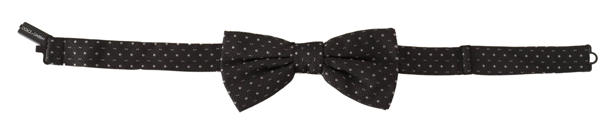 Dolce & Gabbana Gray Polka Dot 100% Silk Neck Papillon Tie - Maison Luxe