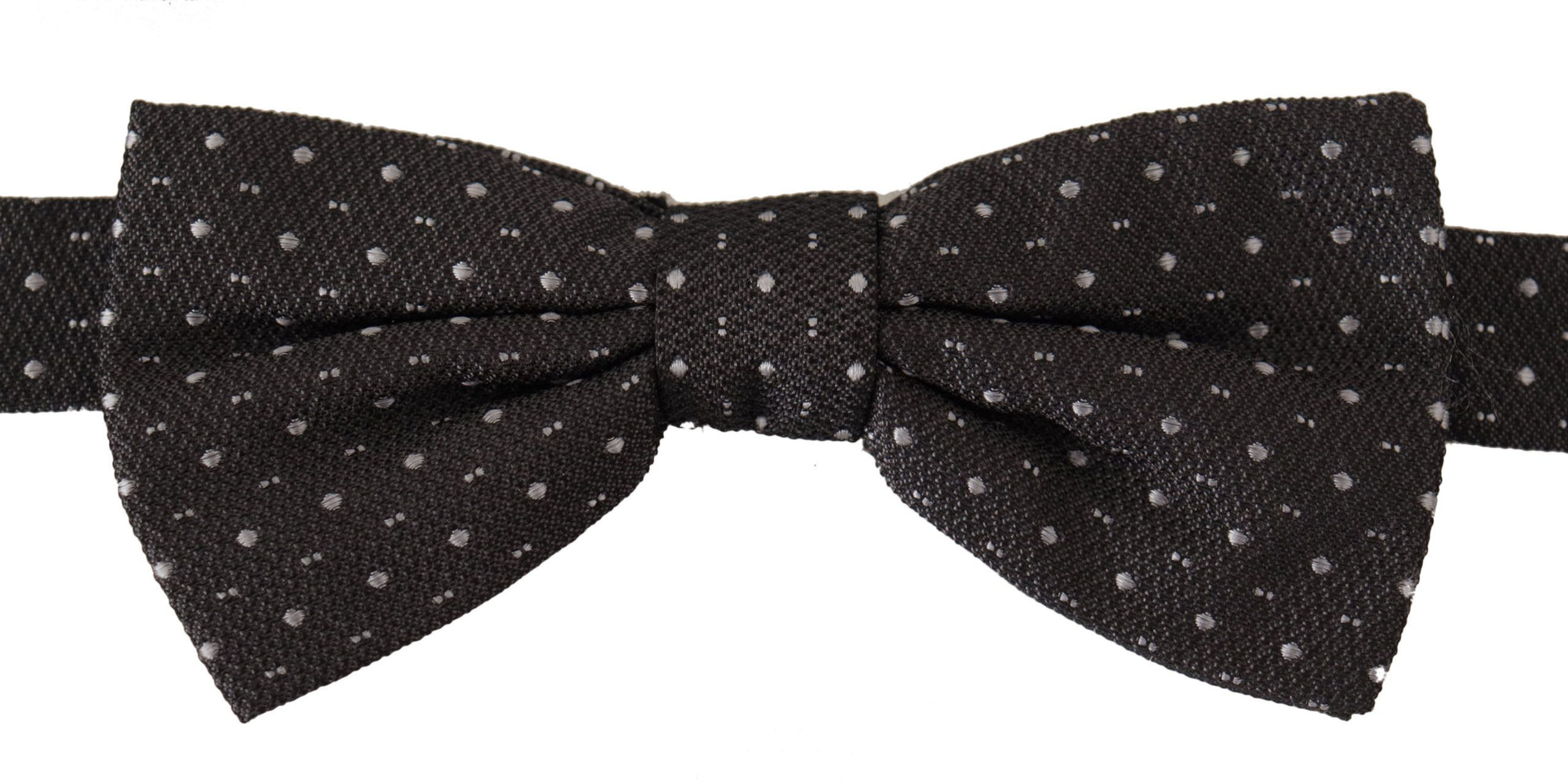 Dolce & Gabbana Gray Polka Dot 100% Silk Neck Papillon Tie - Maison Luxe