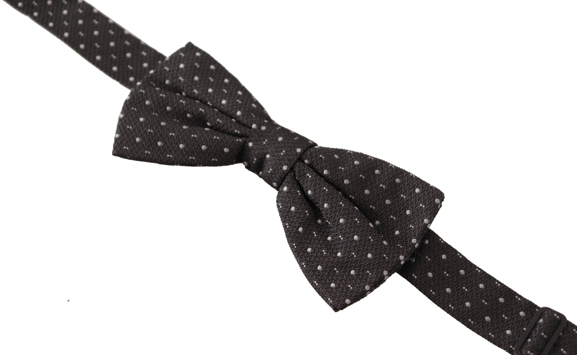 Dolce & Gabbana Gray Polka Dot 100% Silk Neck Papillon Tie - Maison Luxe