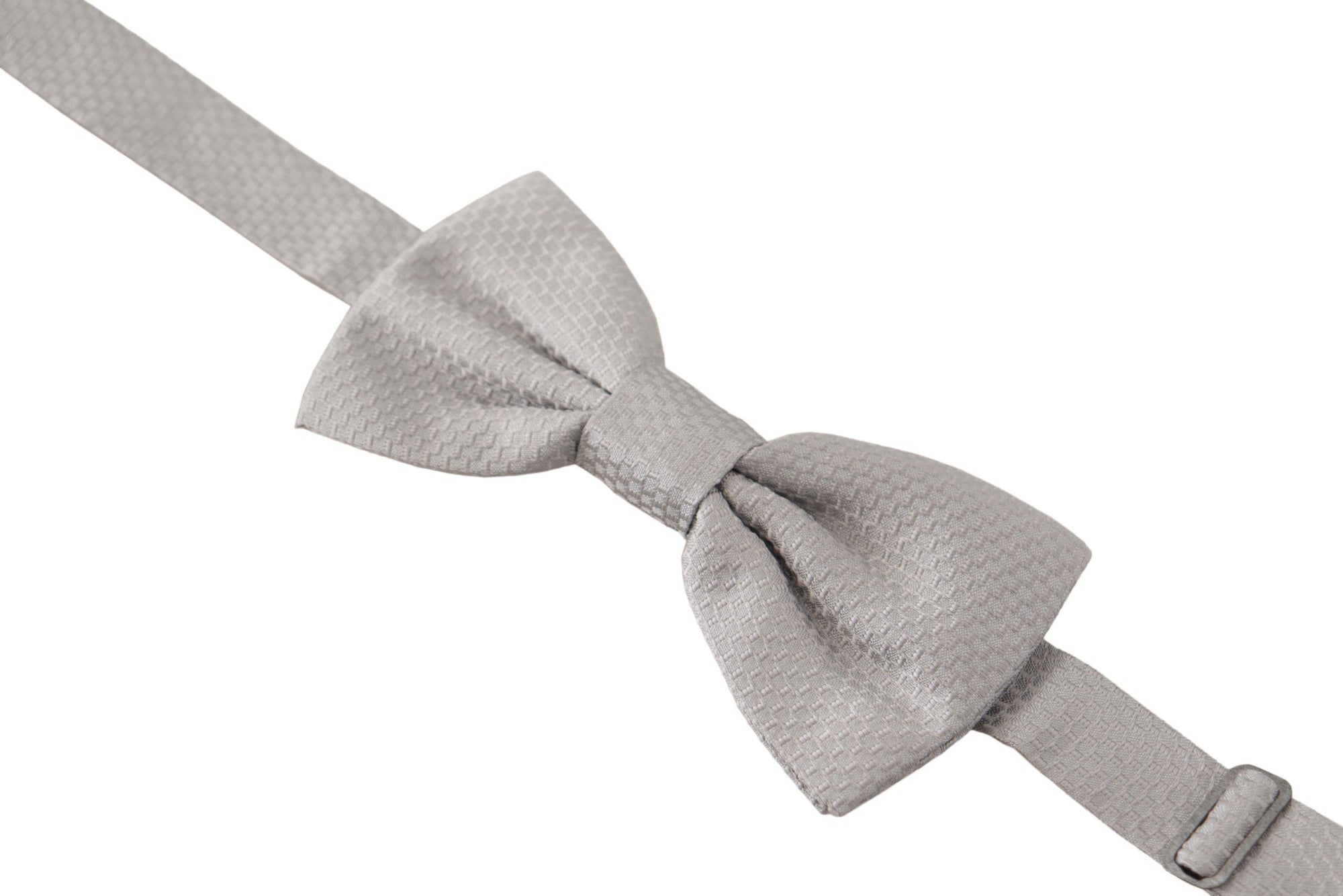 Dolce & Gabbana Gray 100% Silk Adjustable Neck Papillon Tie - Maison Luxe