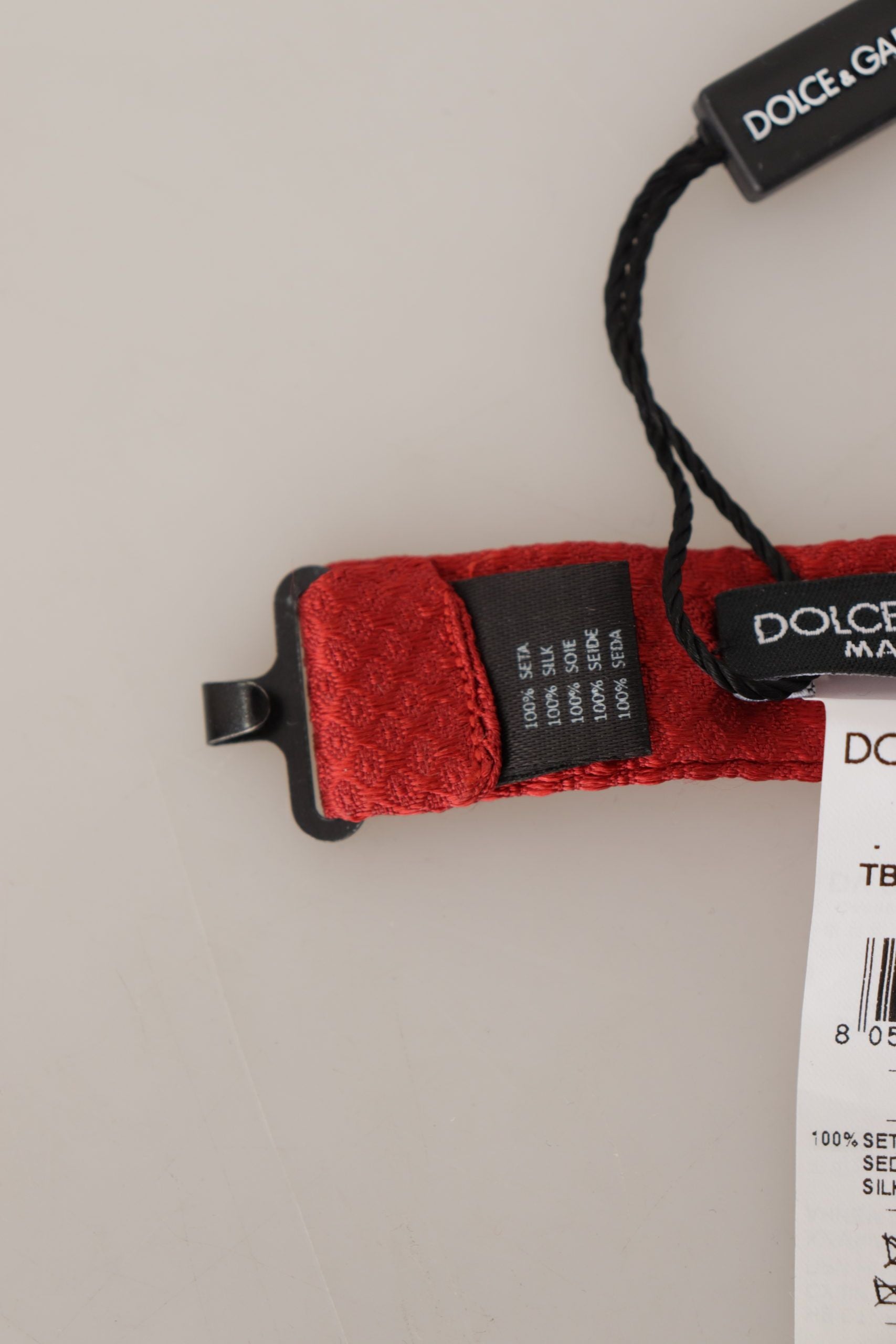 Dolce & Gabbana Red 100% Silk Adjustable Neck Papillon Tie - Maison Luxe