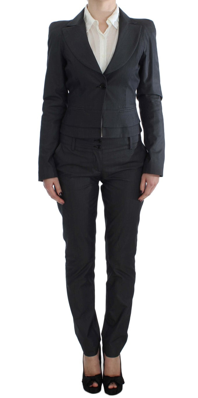 Exte Gray One Button Two Piece Suit