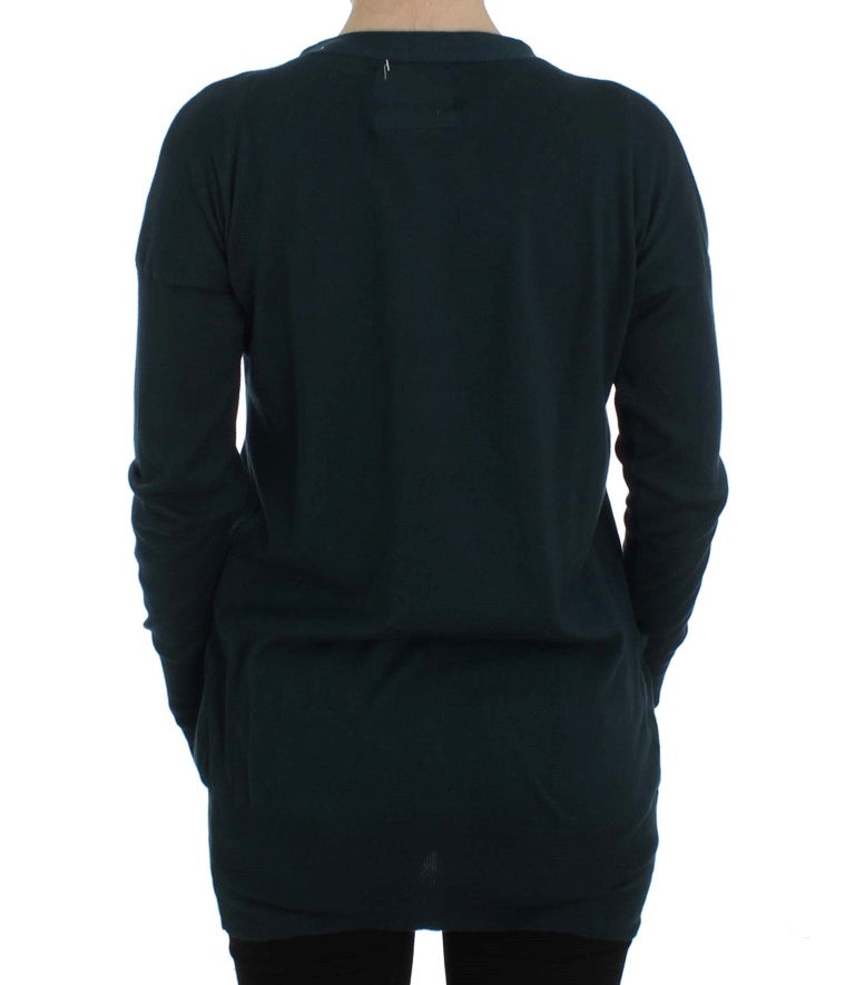 PINK MEMORIES Green Button Down Cardigan Sweater