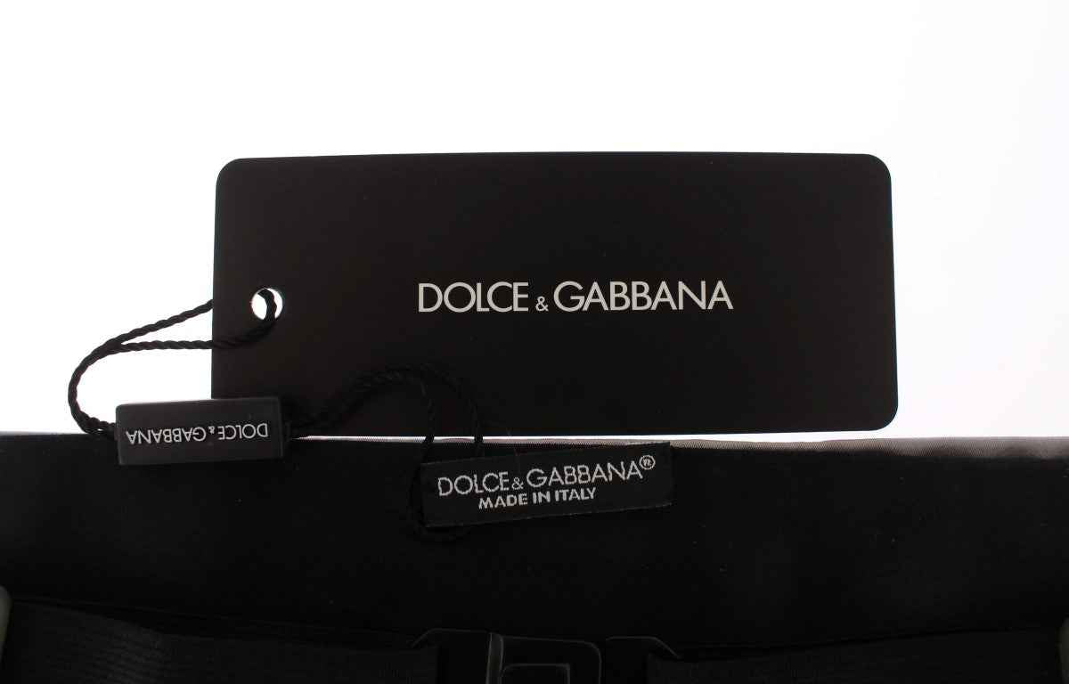 Dolce & Gabbana Silver Wide Belt Silk Cummerbund