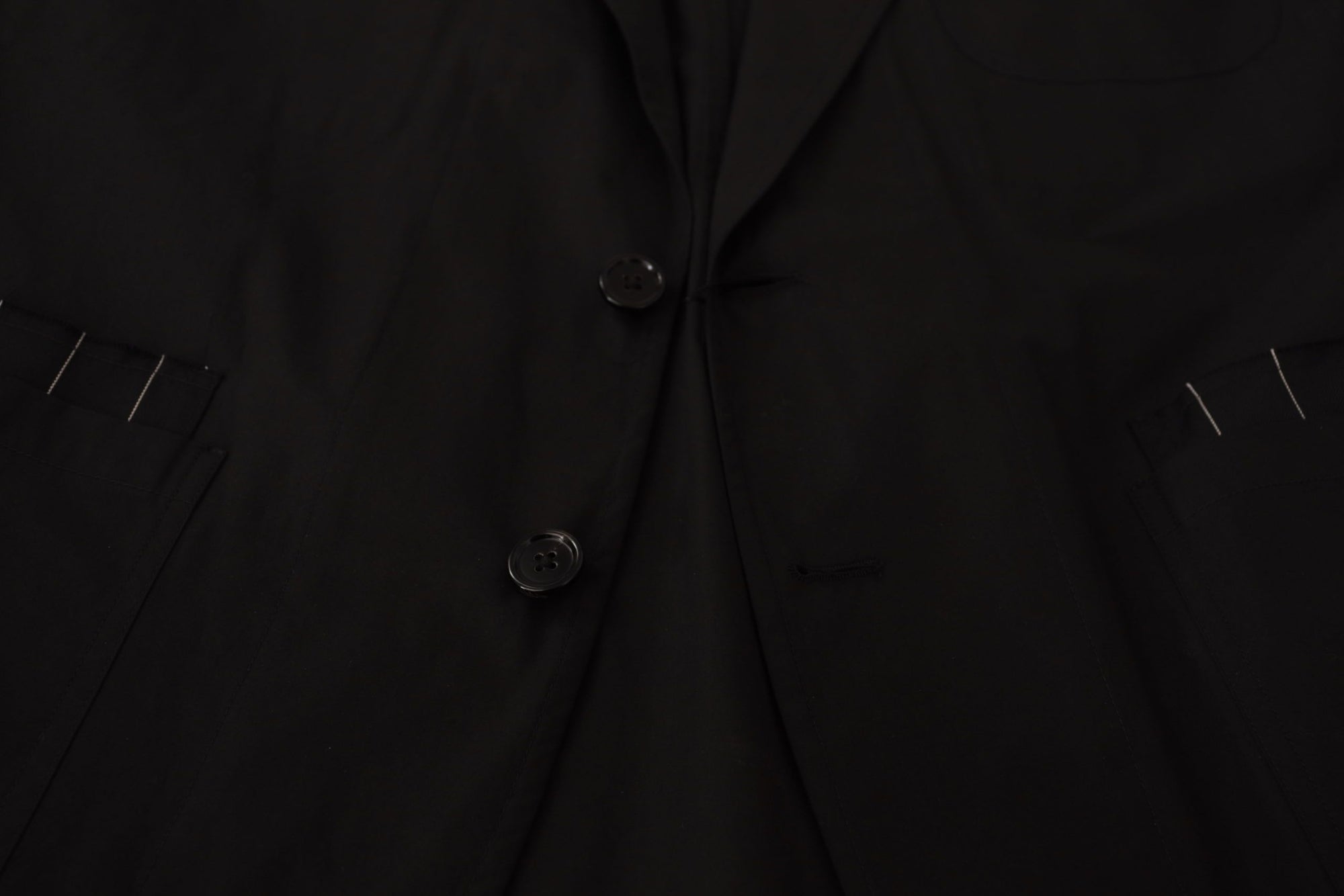Dolce & Gabbana Black Cotton Single Breasted Blazer Jacket