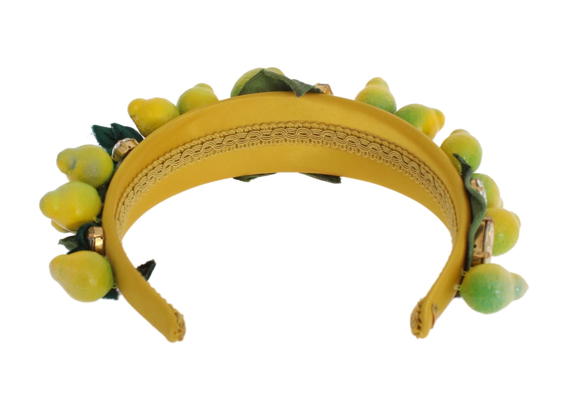 Dolce & Gabbana Yellow Lemons Sicily Crystal Diadem Tiara Headband - Maison Luxe