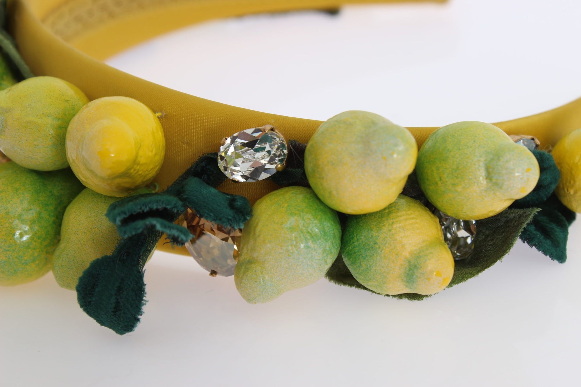 Dolce & Gabbana Yellow Lemons Sicily Crystal Diadem Tiara Headband - Maison Luxe