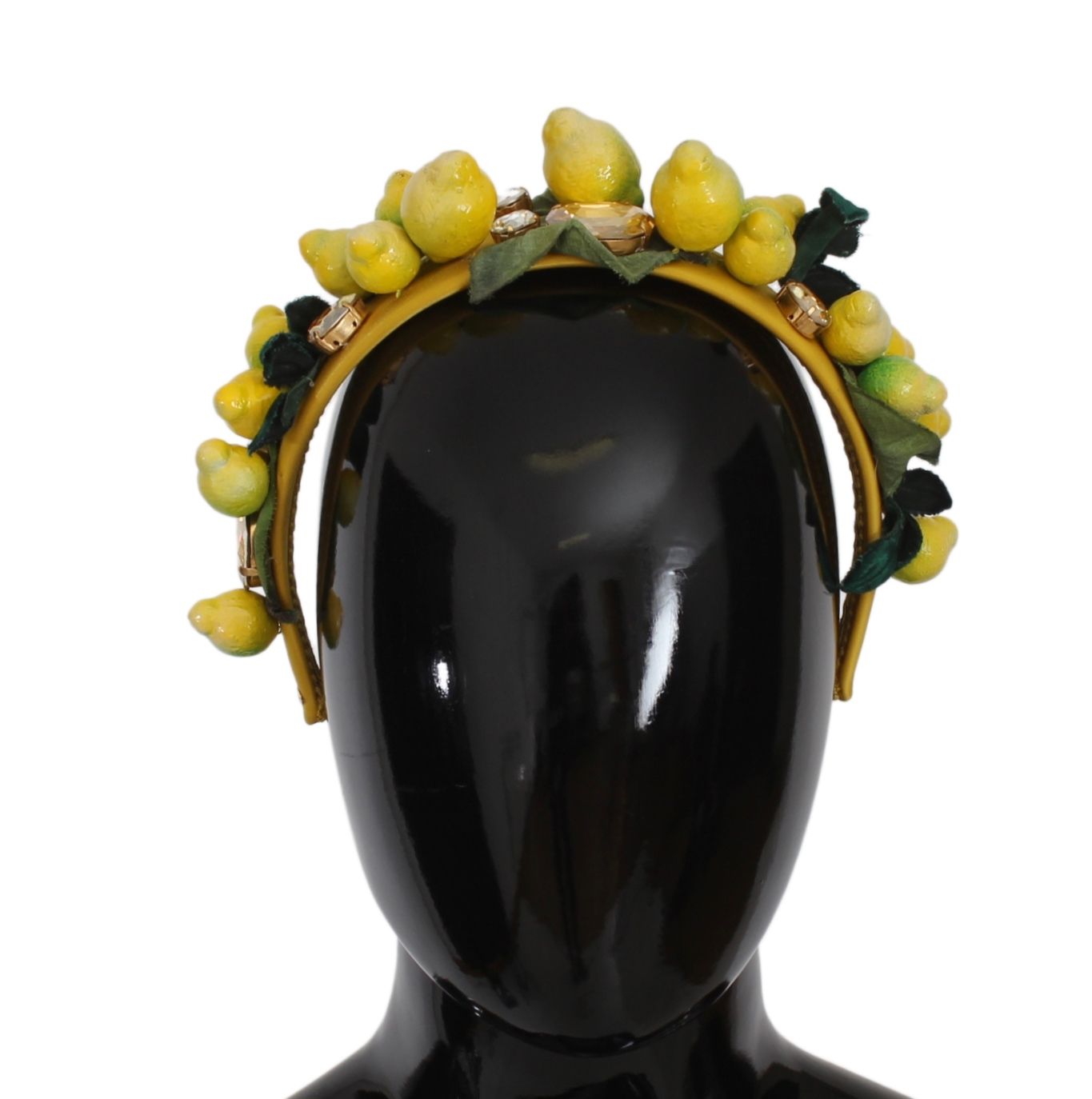 Dolce & Gabbana Yellow Lemons Sicily Crystal Diadem Tiara Headband - Maison Luxe