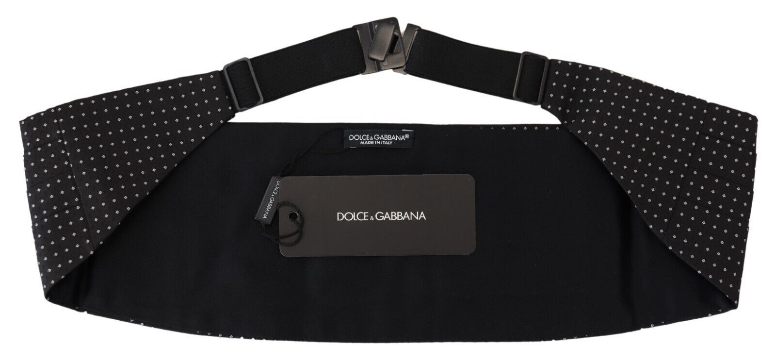 Dolce & Gabbana Black Polka Dot Wide Waist Men Belt Cummerband - Maison Luxe