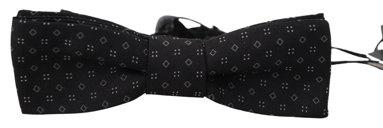 Dolce & Gabbana Black Pattern Silk Adjustable Neck Papillon Bow Tie - Maison Luxe