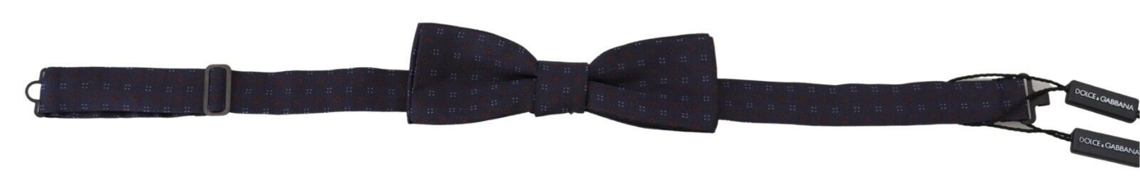 Dolce & Gabbana Blue Pattern Silk Adjustable Neck Papillon Bow Tie - Maison Luxe