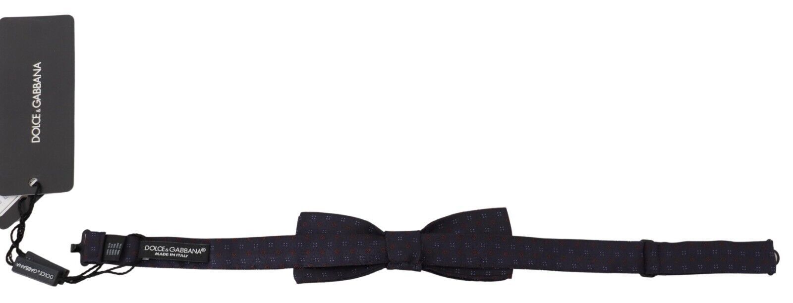 Dolce & Gabbana Blue Pattern Silk Adjustable Neck Papillon Bow Tie - Maison Luxe