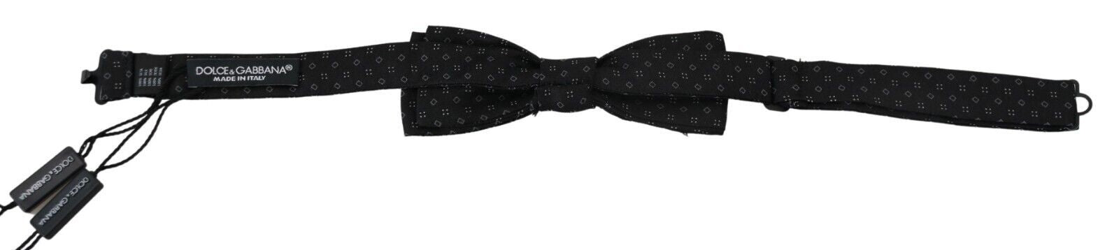 Dolce & Gabbana Black Silk Patterned Necktie Men Accessory Bow Tie - Maison Luxe