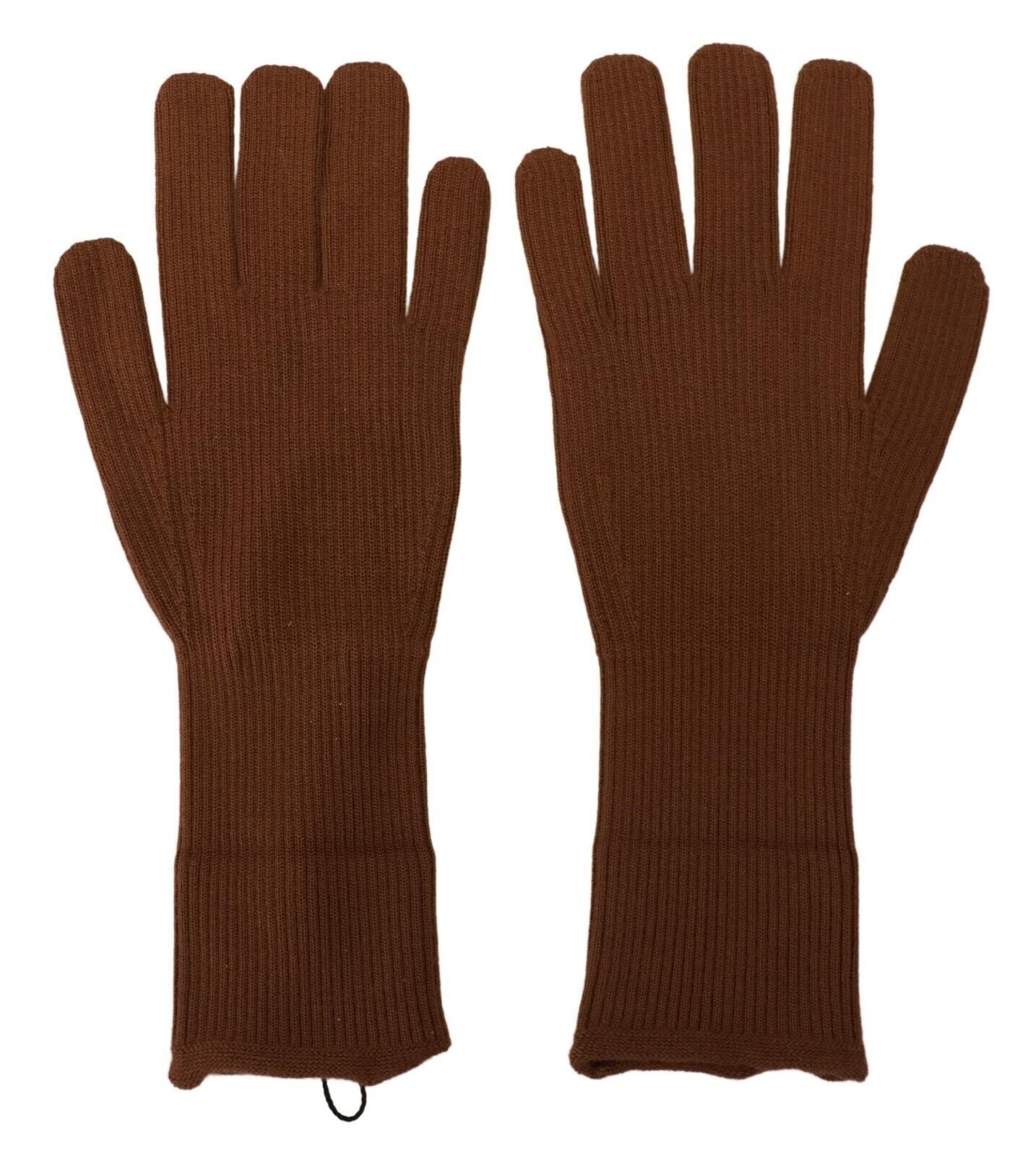 Dolce & Gabbana Brown Cashmere Knitted Hands Mitten Mens Gloves - Maison Luxe