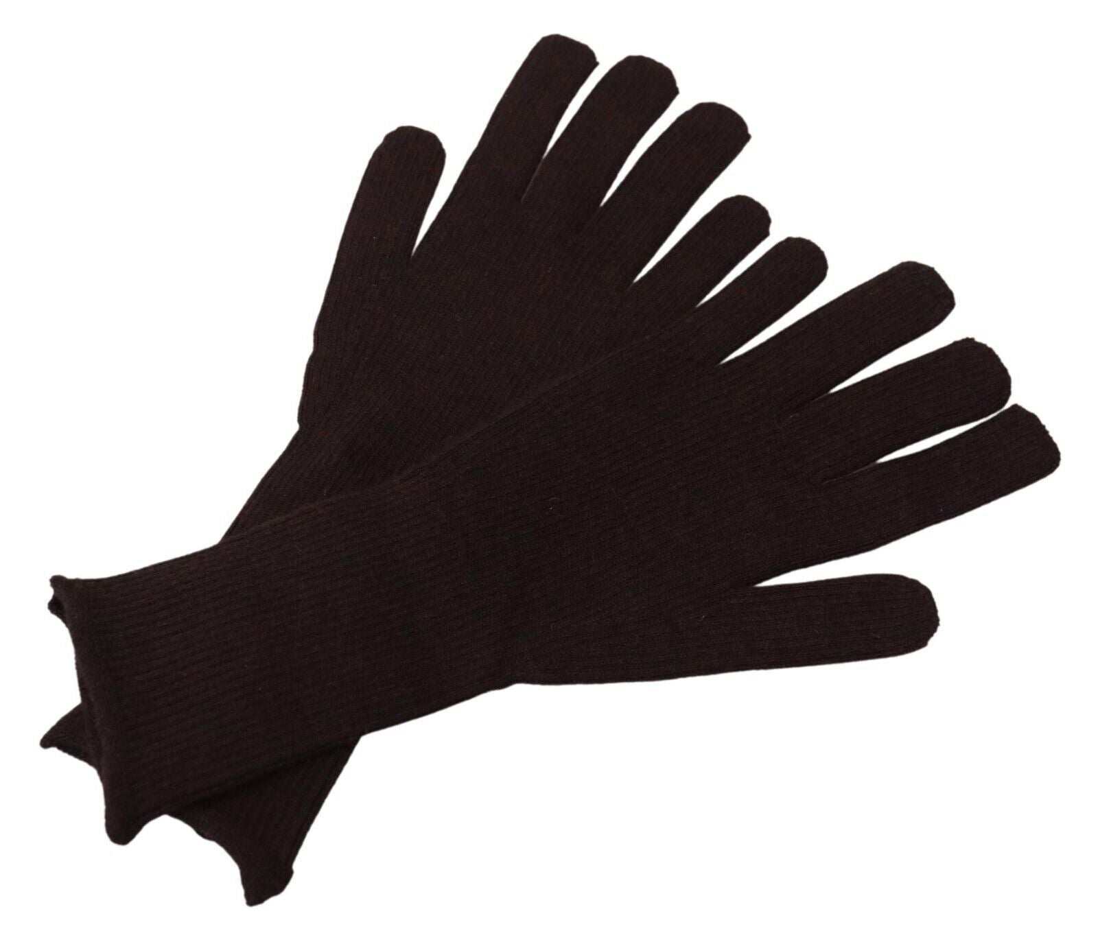 Dolce & Gabbana Brown Cashmere Silk Hands Mitten Mens Gloves - Maison Luxe