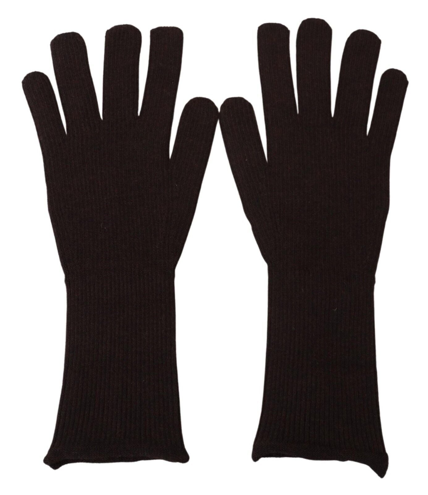 Dolce & Gabbana Brown Cashmere Silk Hands Mitten Mens Gloves - Maison Luxe