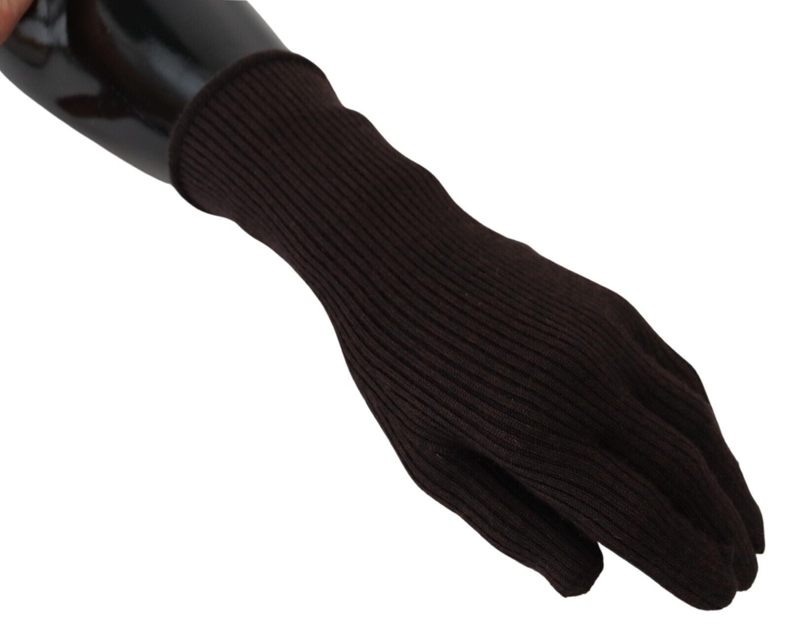 Dolce & Gabbana Brown Cashmere Silk Hands Mitten Mens Gloves - Maison Luxe