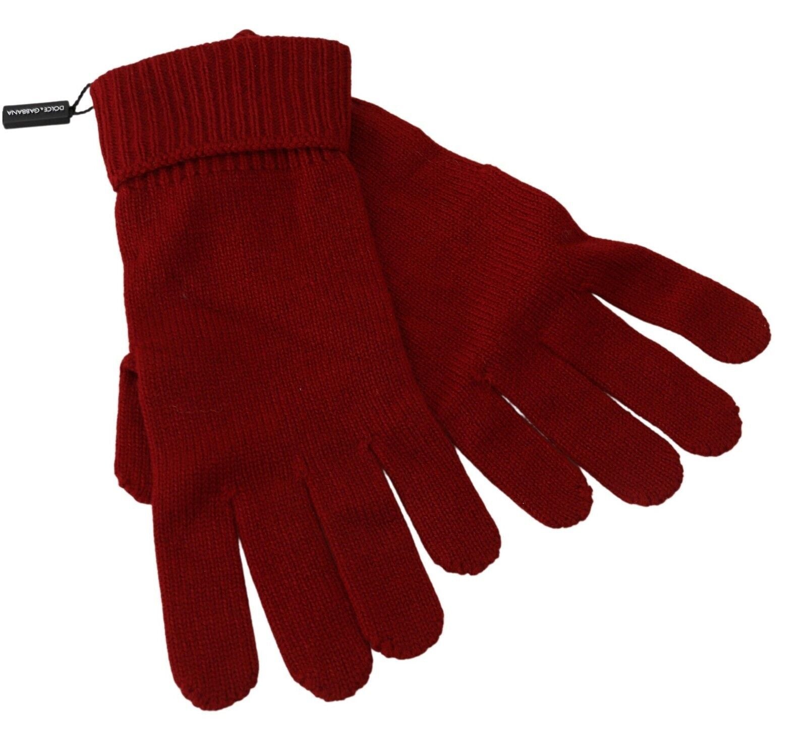 Dolce & Gabbana Red 100% Cashmere Knit Hands Mitten Mens Gloves - Maison Luxe