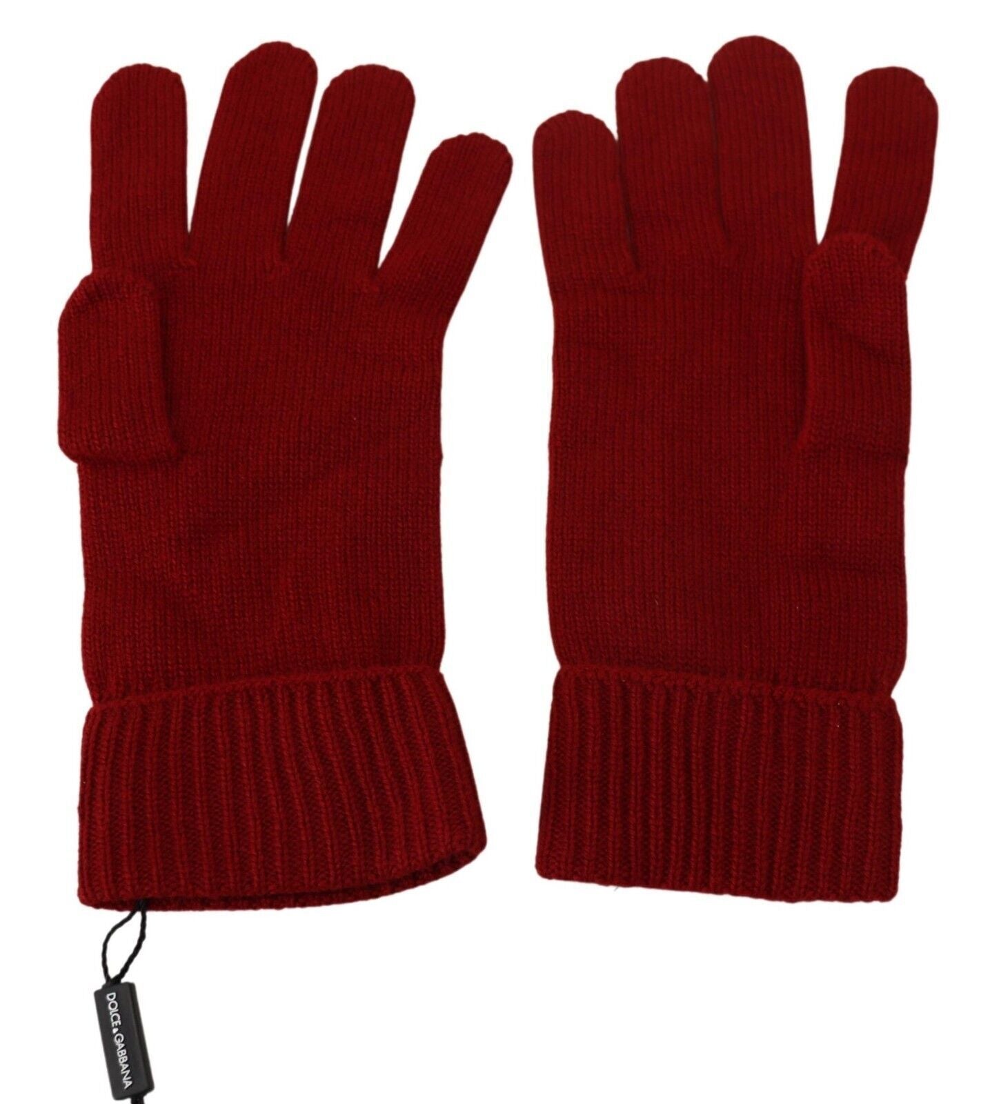 Dolce & Gabbana Red 100% Cashmere Knit Hands Mitten Mens Gloves - Maison Luxe