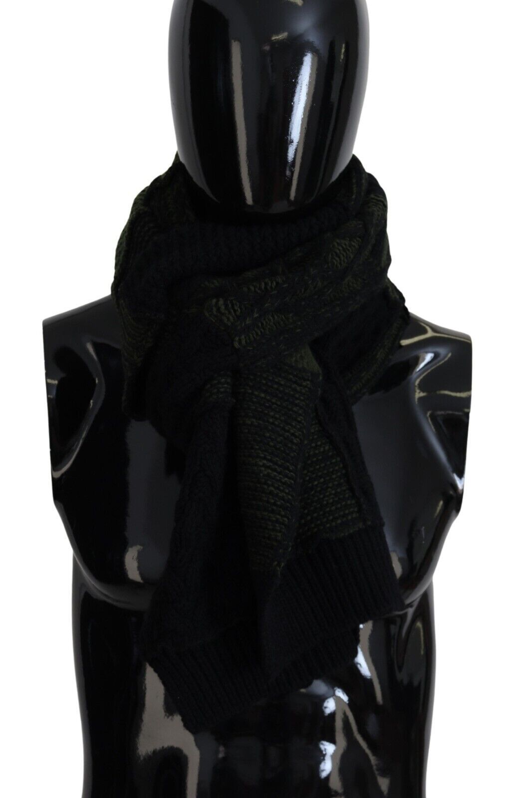 Dolce & Gabbana Black Green Knitted Men Neck Wrap Shawl Scarf - Maison Luxe