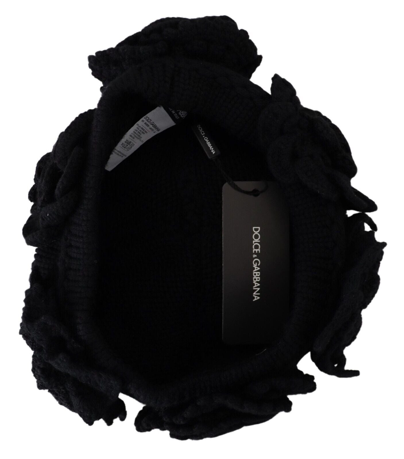 Dolce & Gabbana Black Wool Knit Winter Beanie Hat - Maison Luxe