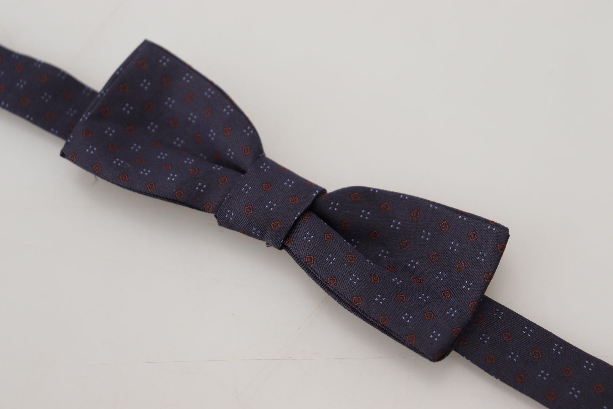Dolce & Gabbana Blue Pattern Silk Adjustable Neck Papillon Bow Tie - Maison Luxe