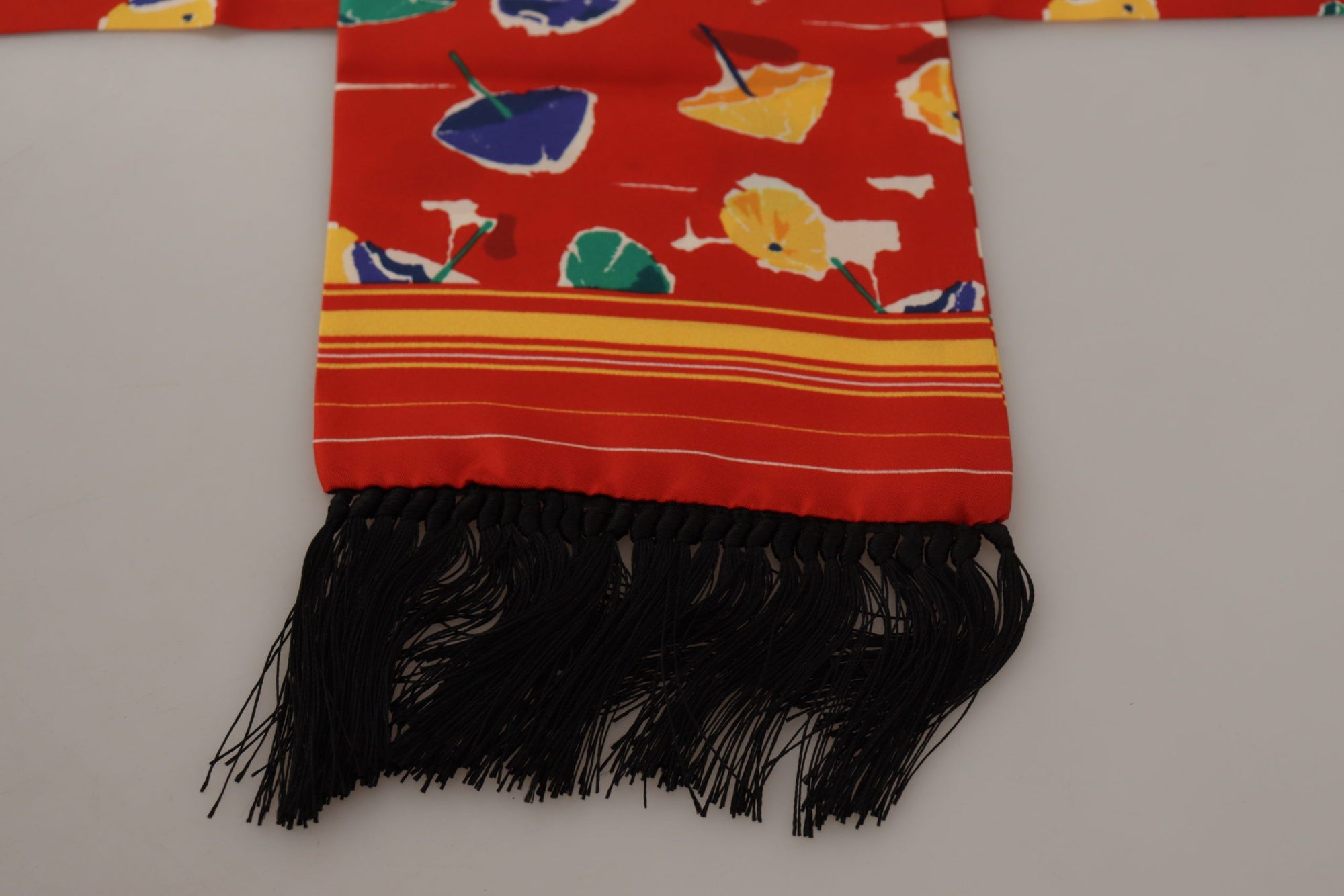 Dolce & Gabbana Multicolor DG Umbrellas Print Shawl Fringe Scarf - Maison Luxe