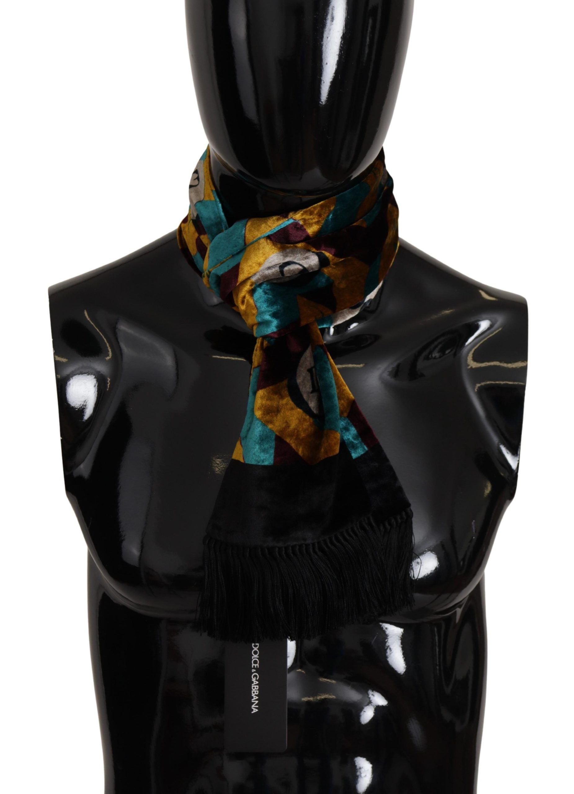 Dolce & Gabbana Multicolor DG Logo Print Shawl Wrap Fringe Scarf - Maison Luxe