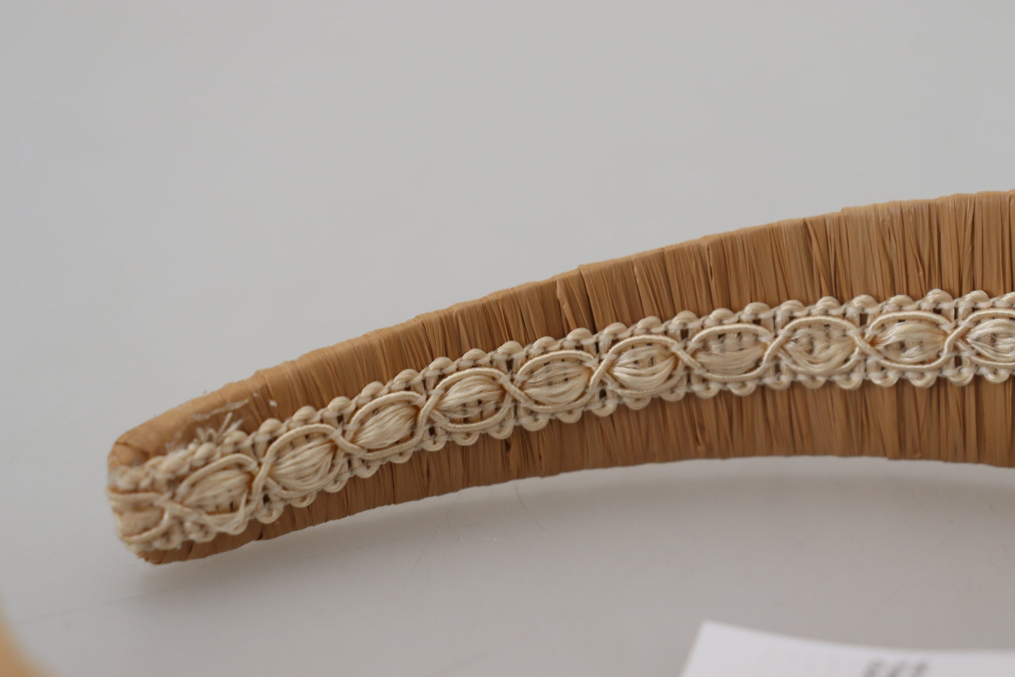 Dolce & Gabbana Beige Viscose Women Hair Headband Diadem - Maison Luxe