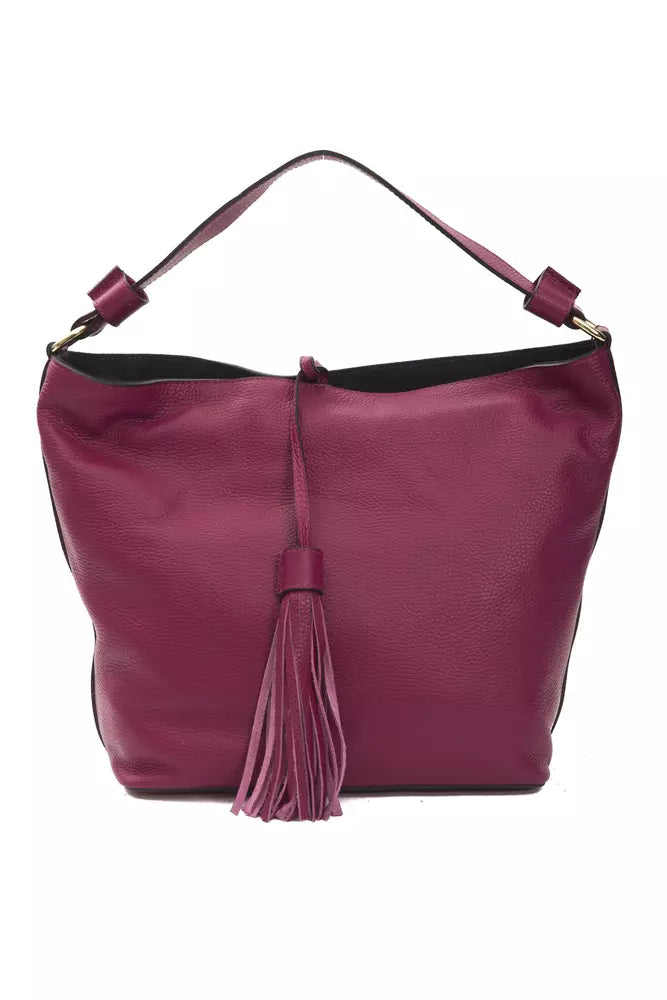 Pompei Donatella "Burgundy Leather Women Shoulder Bag"